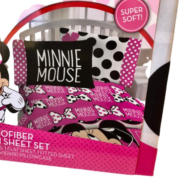 Disney Minnie Mouse Microfiber Twin Sheet Set